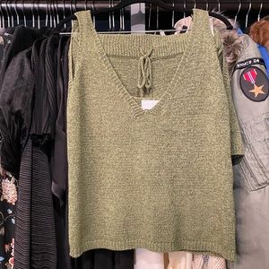 Womens Lulu’s short set green knit XS shorts and L top tank